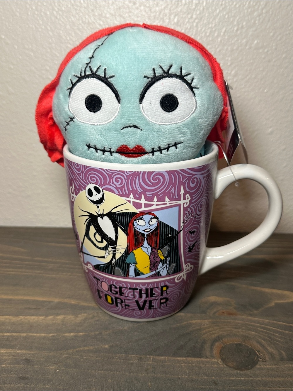 Nightmare Before Christmas Sally Plush in Themed Mug - Aqua, Red, Purple